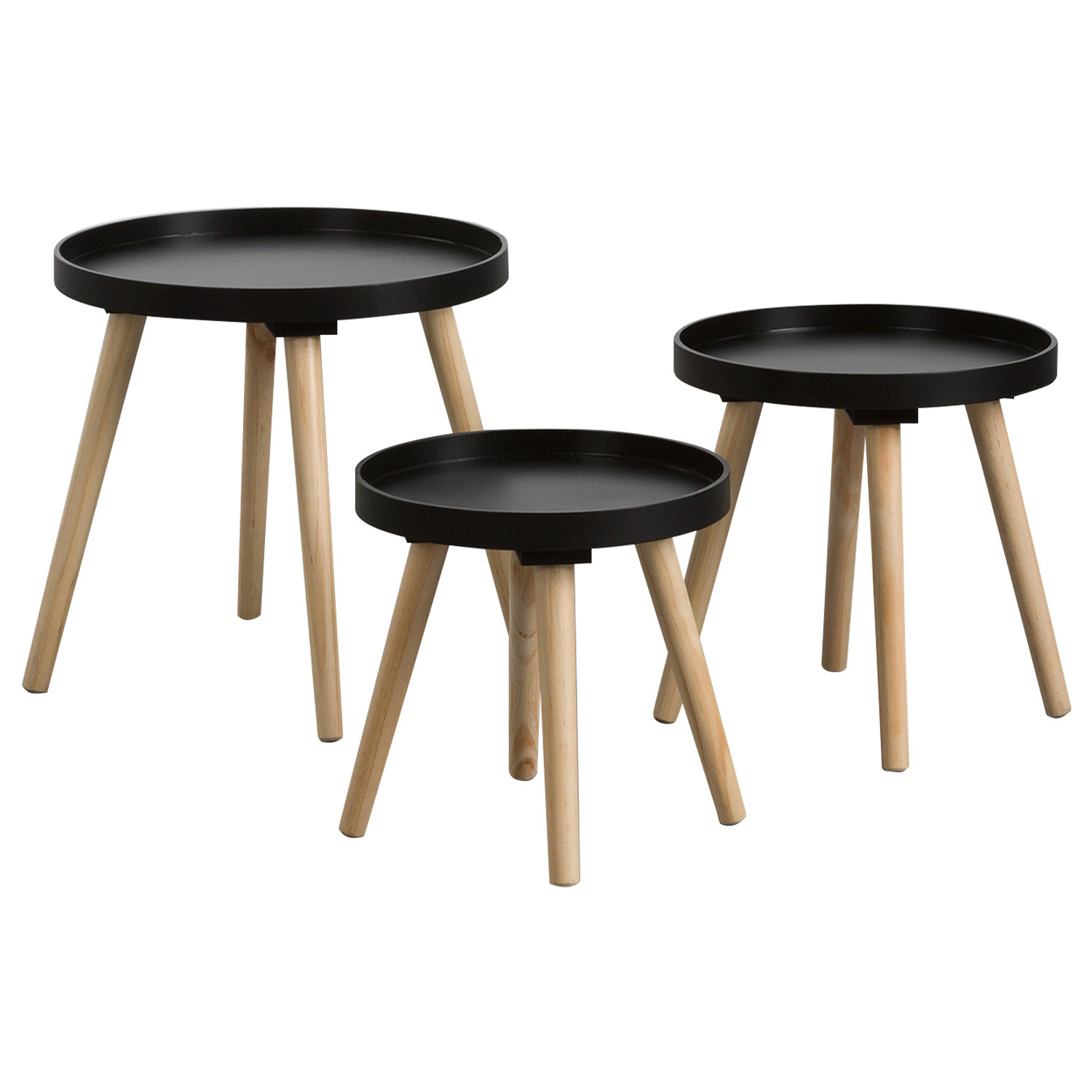 Set 3 Mesitas Auxiliares Redondas Thinia Home Mesitas de Noche y Auxiliares 8
